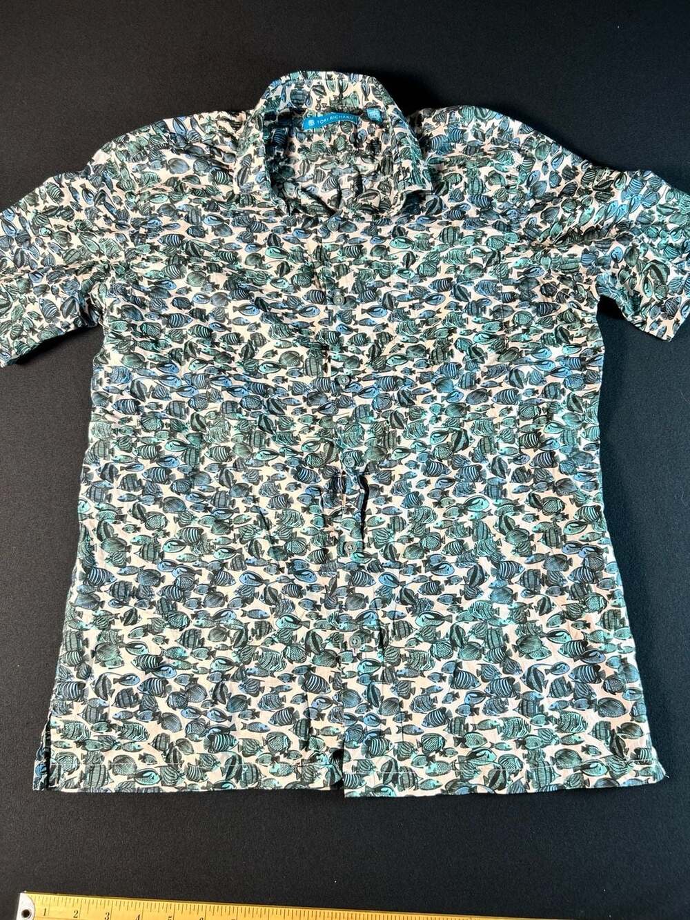 Tori Richard Mens M Hawaiian Aloha Shirt Tropical Fish Print Made in Hawaii